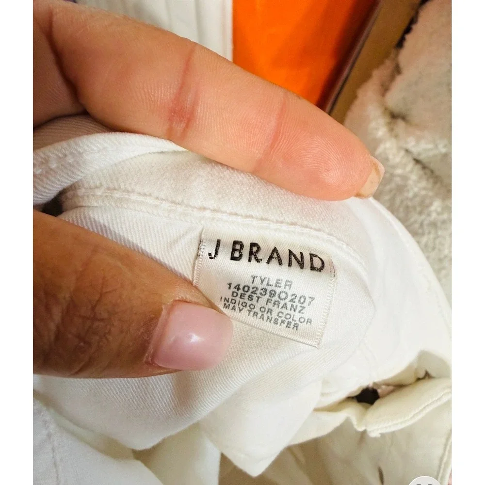 J Brand Tyler Slim Fit Distressed Ripped Jeans Mens 33 White (TXA1062)